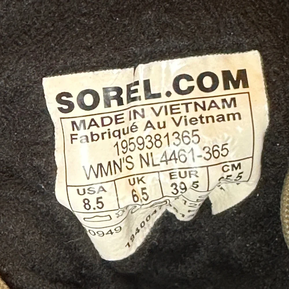 Sorel Kinetic Impact Conquest Boots Womens 8.5 Grey Felt Suede NL4461-365 Winter